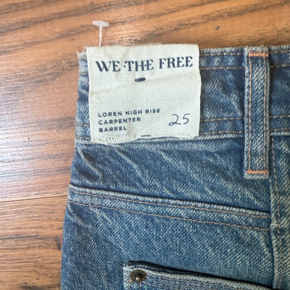 Free People We The Free Loren Barrel Jeans Denim NEW Size 25 - Picture 7 of 7